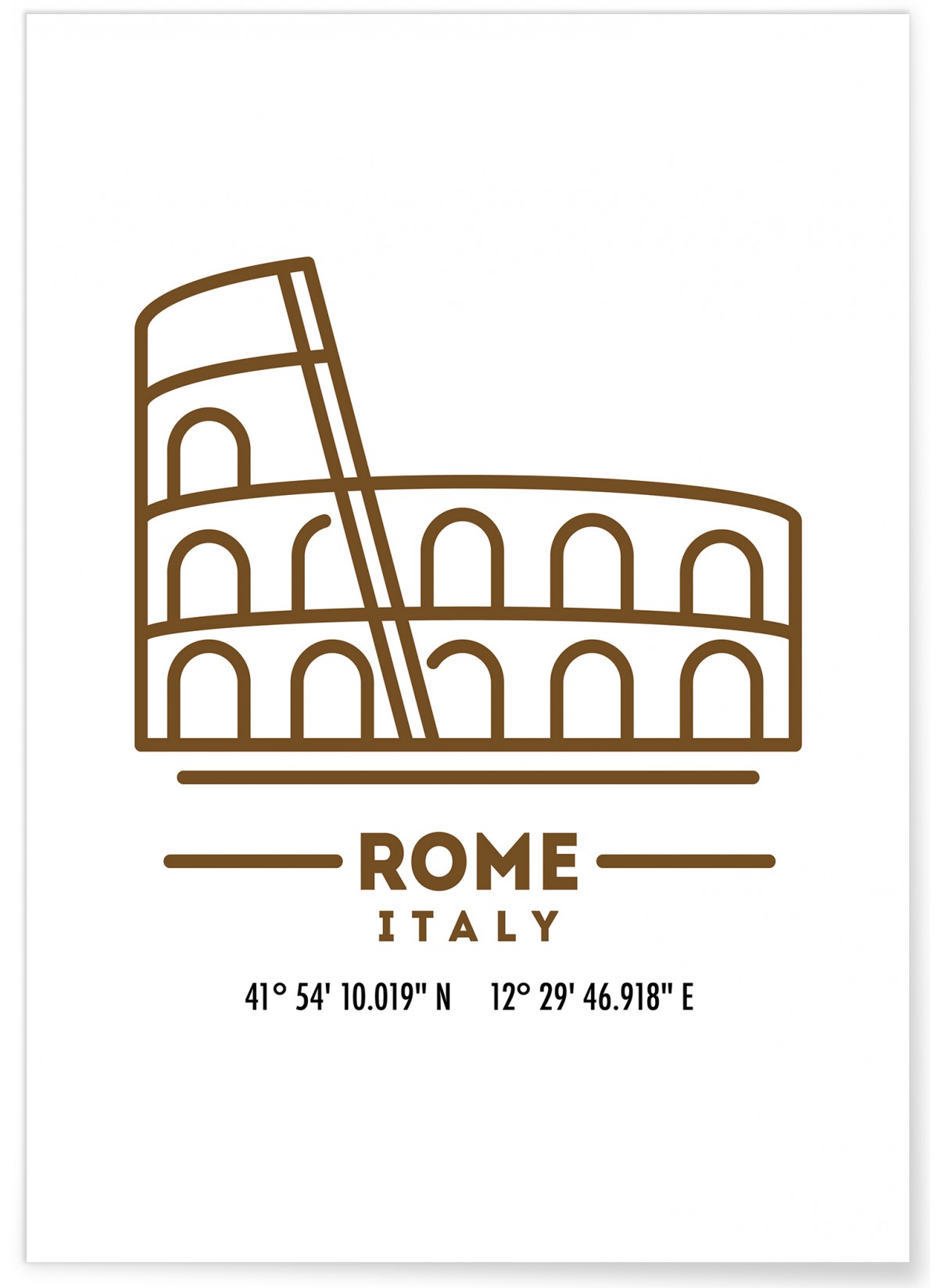 Poster Coordonnées Rome, L'AFFICHERIE
