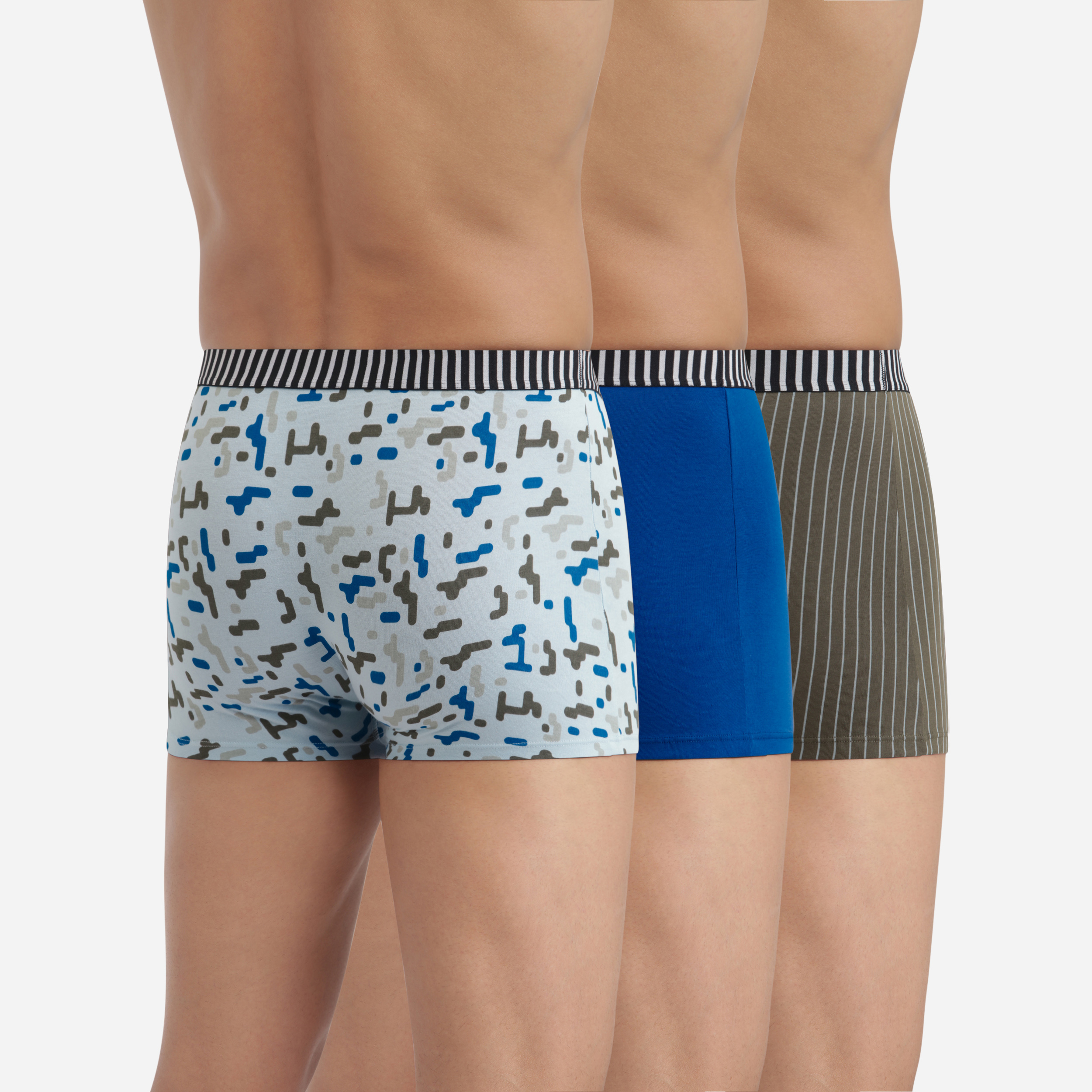 DIM Boxer Uomo In Cotone Elasticizzato – Confezione Da 3, Multicolore, Taglia L, Stampe Moderne