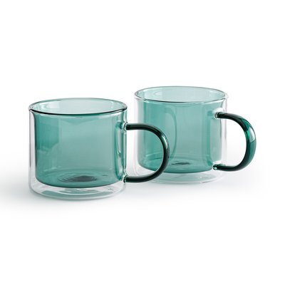Confezione da 2 mugs, vetro colorato a doppia parete, Horma LA REDOUTE INTERIEURS