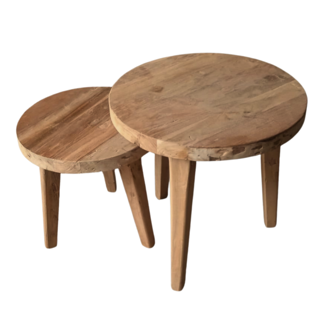 Lot de deux table en teck NAYA, HYDILE