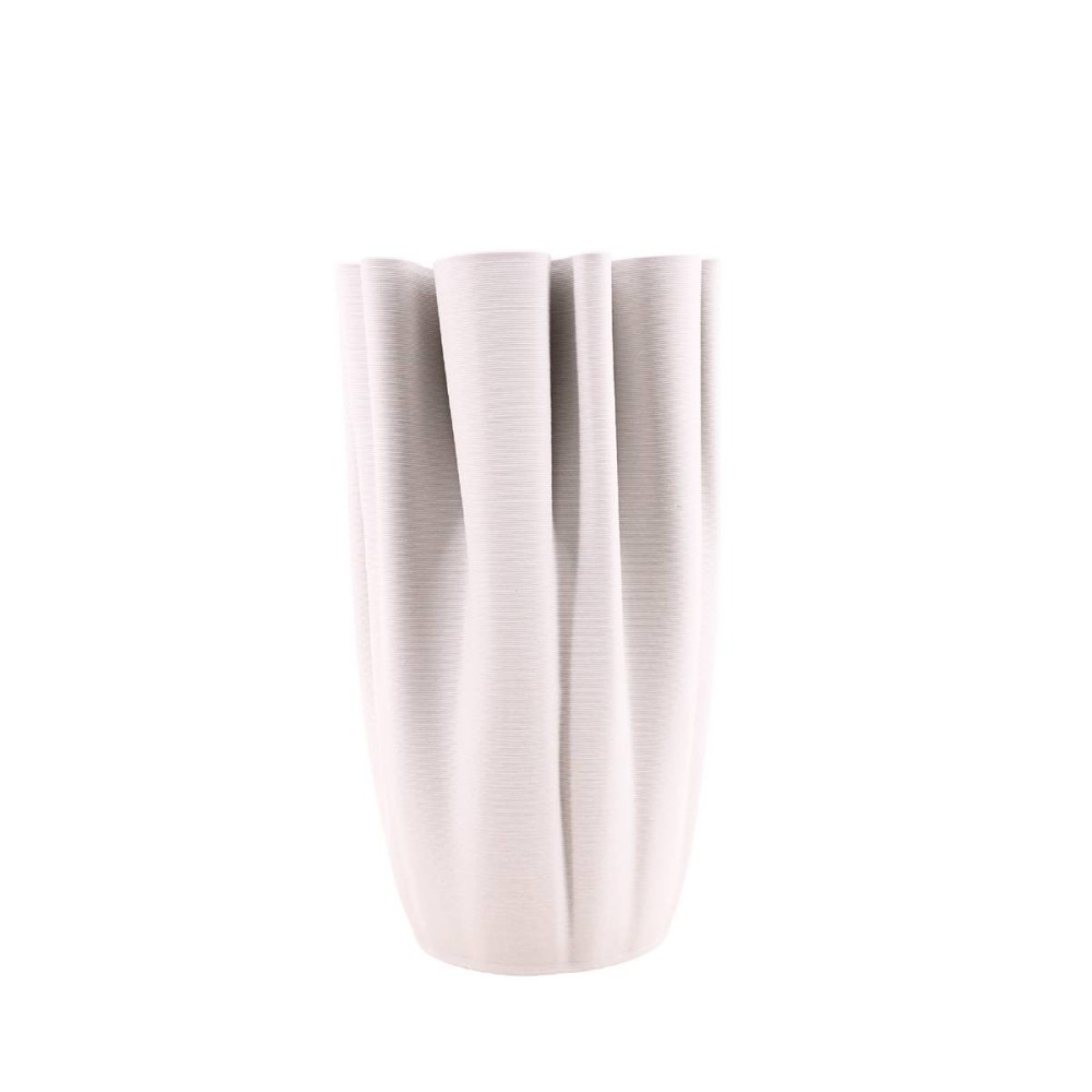 Vase en céramique plissé 3D, H28cm, ORNAMI