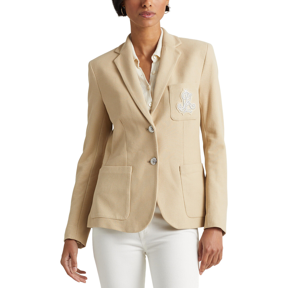 Image of Cotton Single-Breasted Blazer