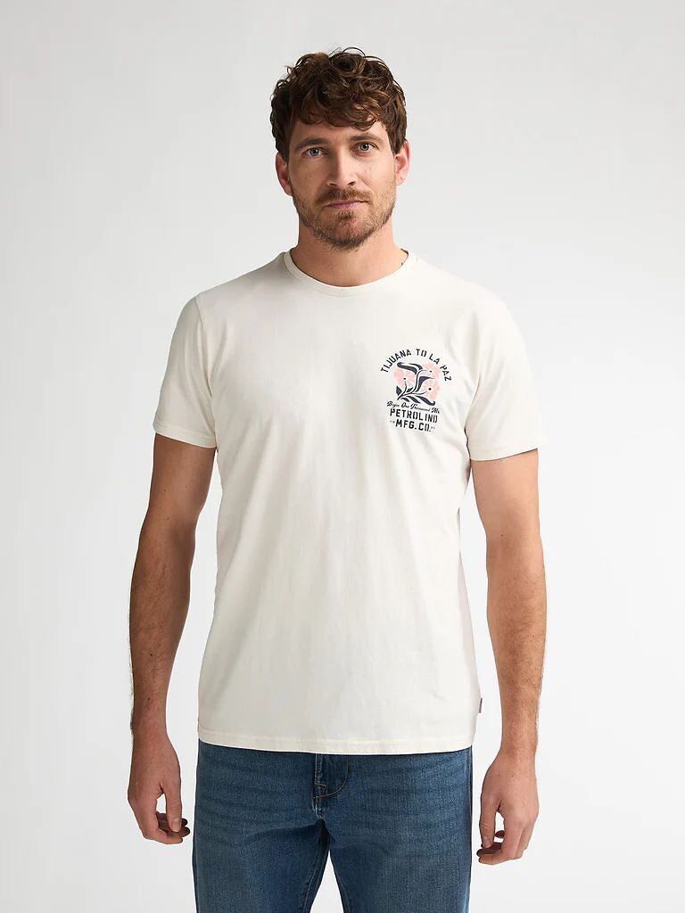 T-shirt a maniche corte, con stampa sul petto e sulla schiena, PETROL INDUSTRIES