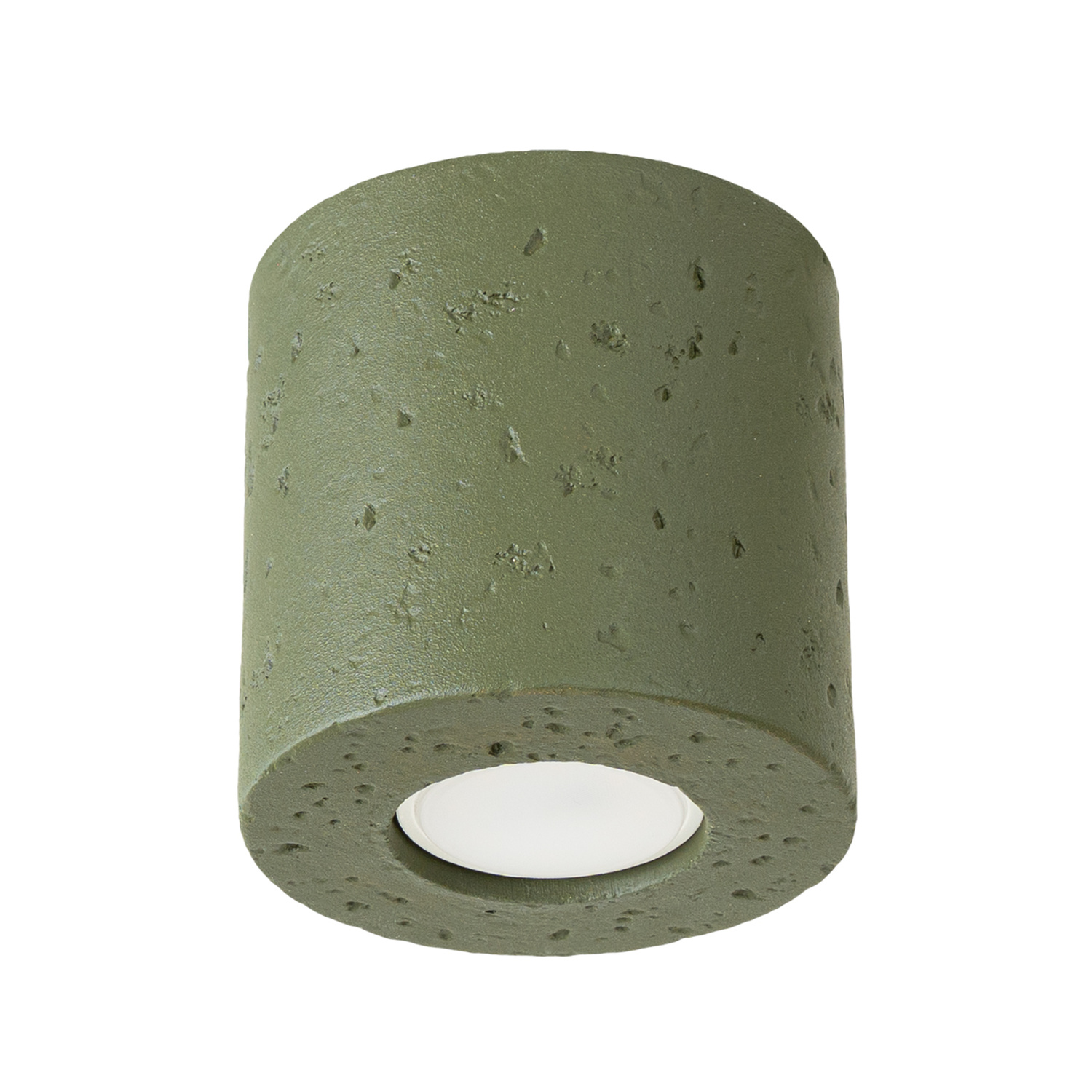 Plafonnier Béton Vert Olive GU10 1 Orbis, EDEN