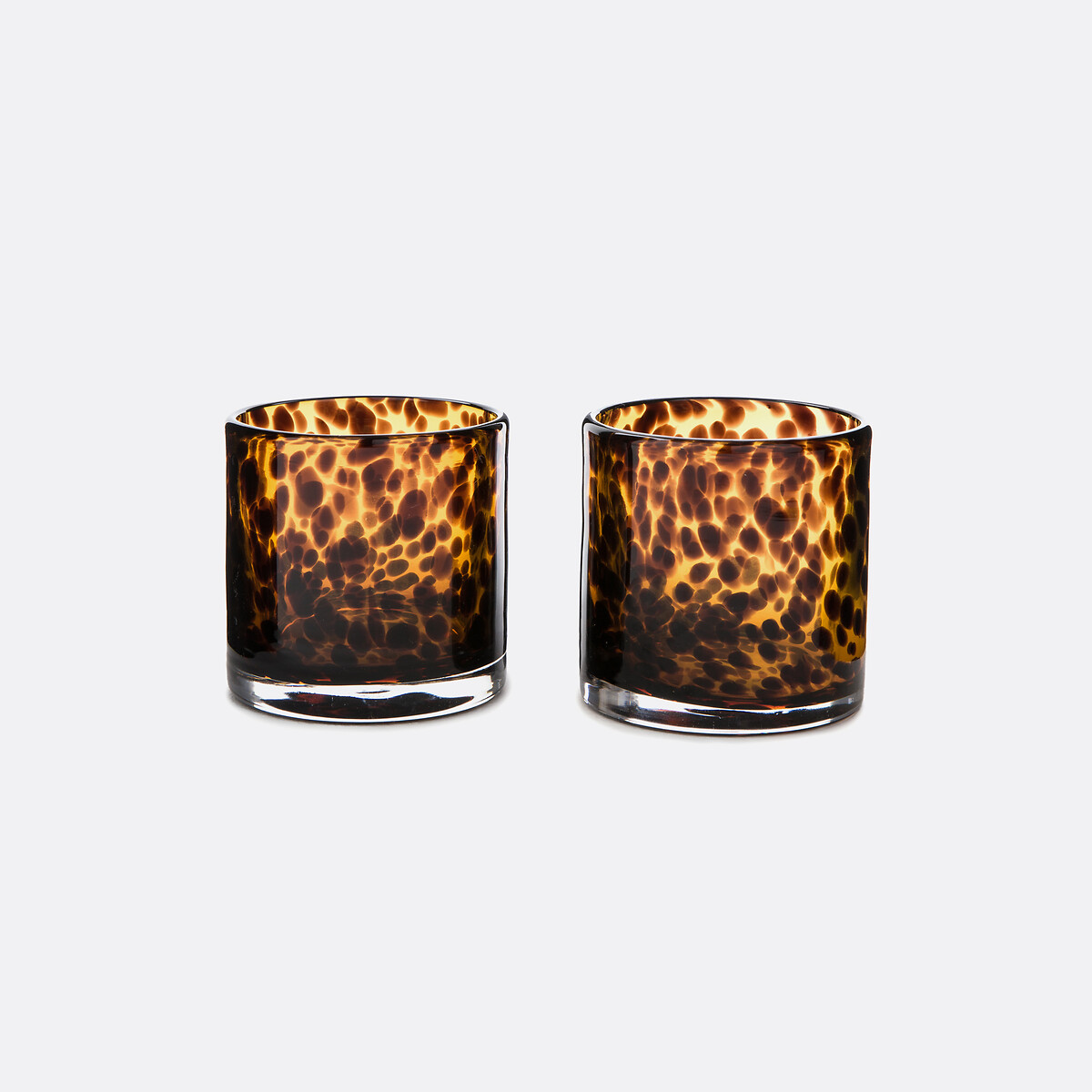LA REDOUTE INTERIEURS Set van 2 kaarshouders in amberkleurig glas, Fauvita