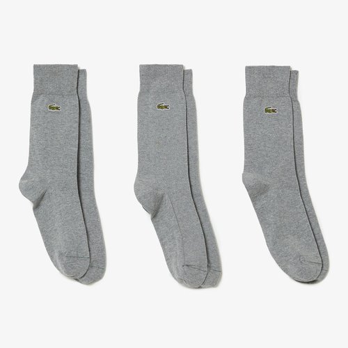 Lot de 3 paires de chaussettes hautes gris Lacoste