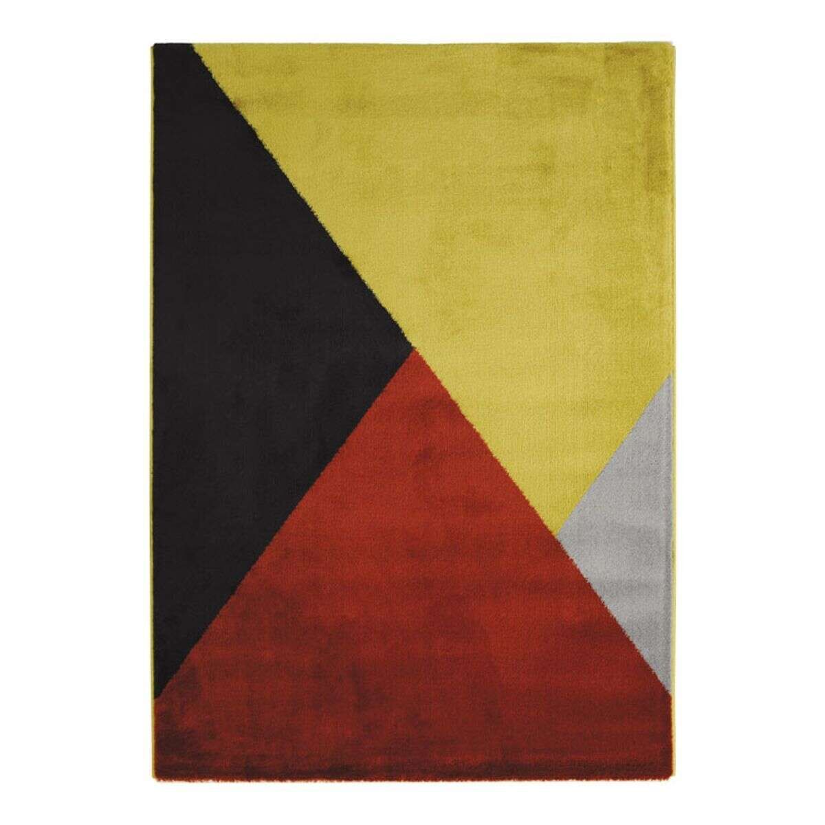 Tapis lumineux et laineux motifs triangles  PYTHAGORE, THE DECO FACTORY