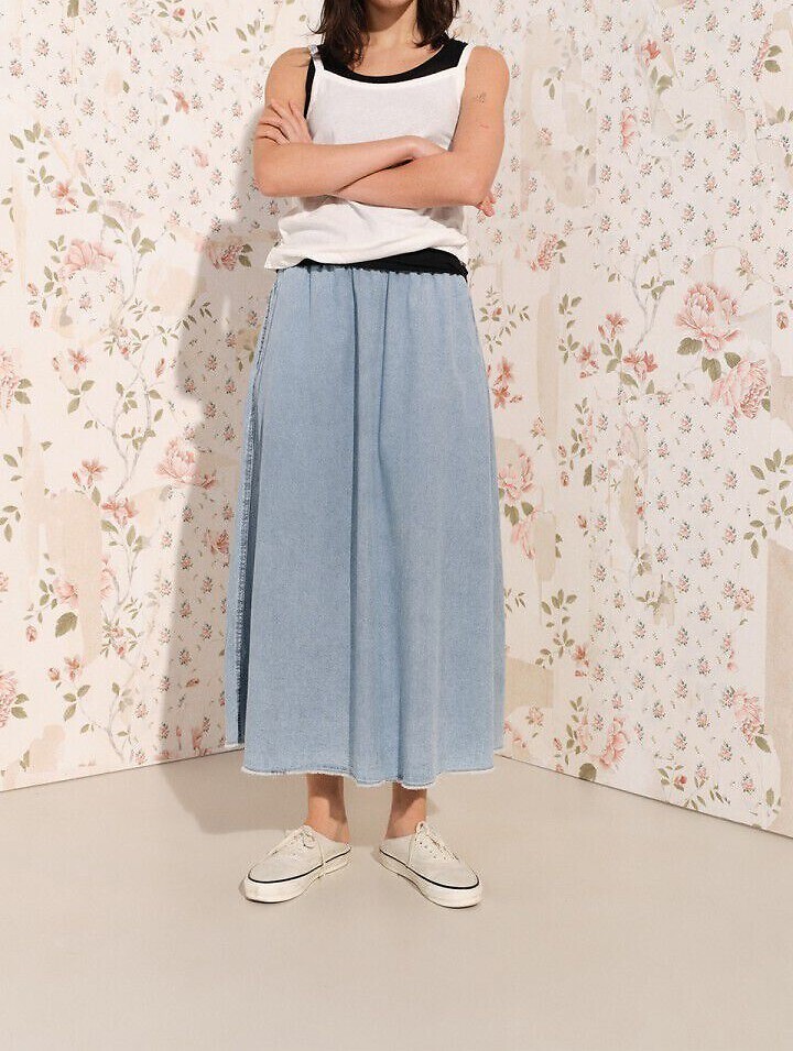 Jupe longue en denim léger, PAYBOU, AMERICAN VINTAGE