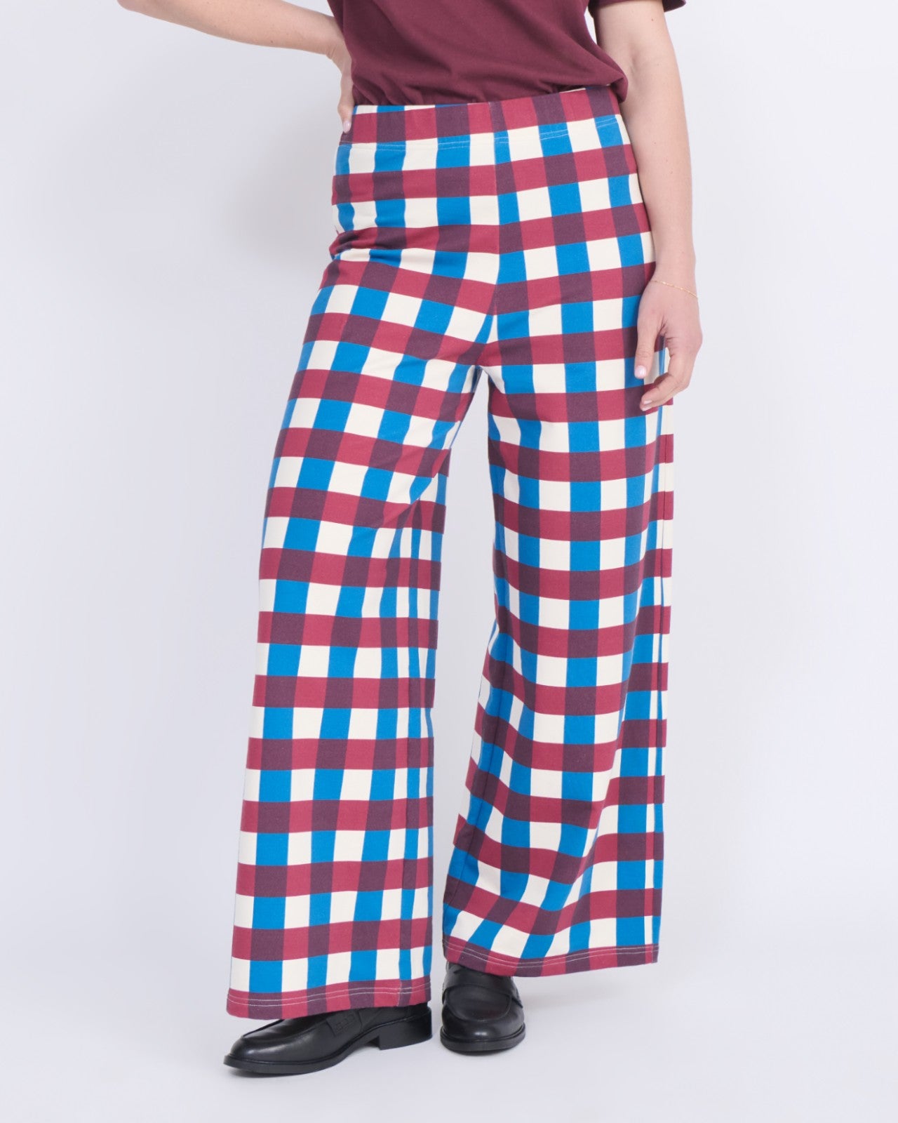 Pantalon en coton bio imprimé vichy, EMOI EMOI