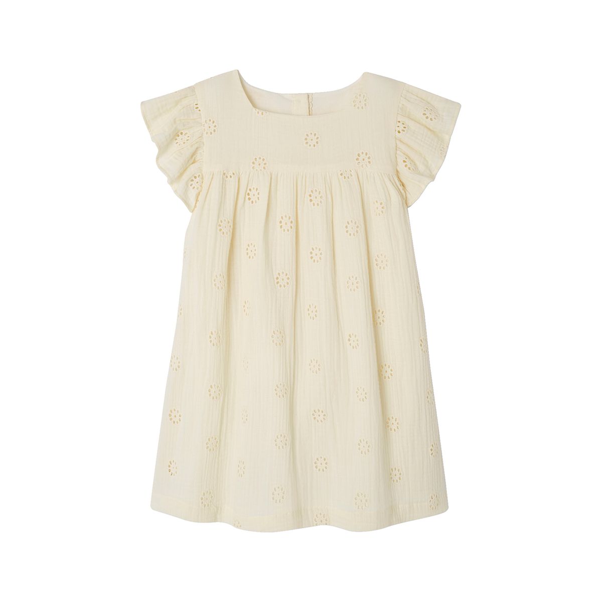 Robe blanche gaze de coton fille La Redoute