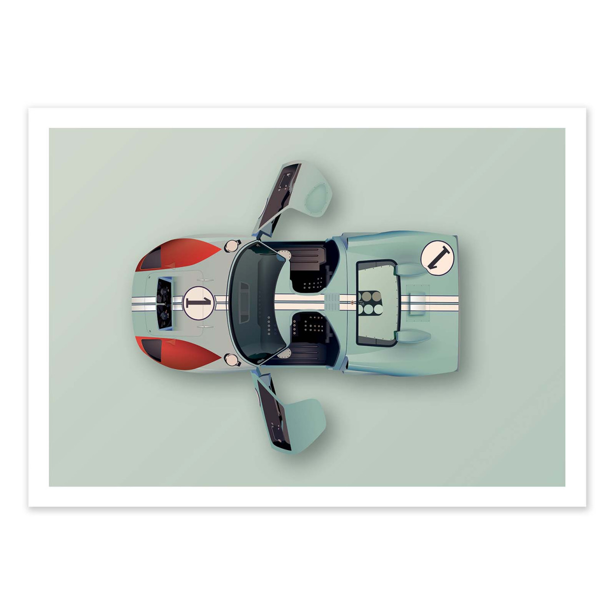 Affiche d'art - Ford GT40 - Artmoric, WALL EDITIONS
