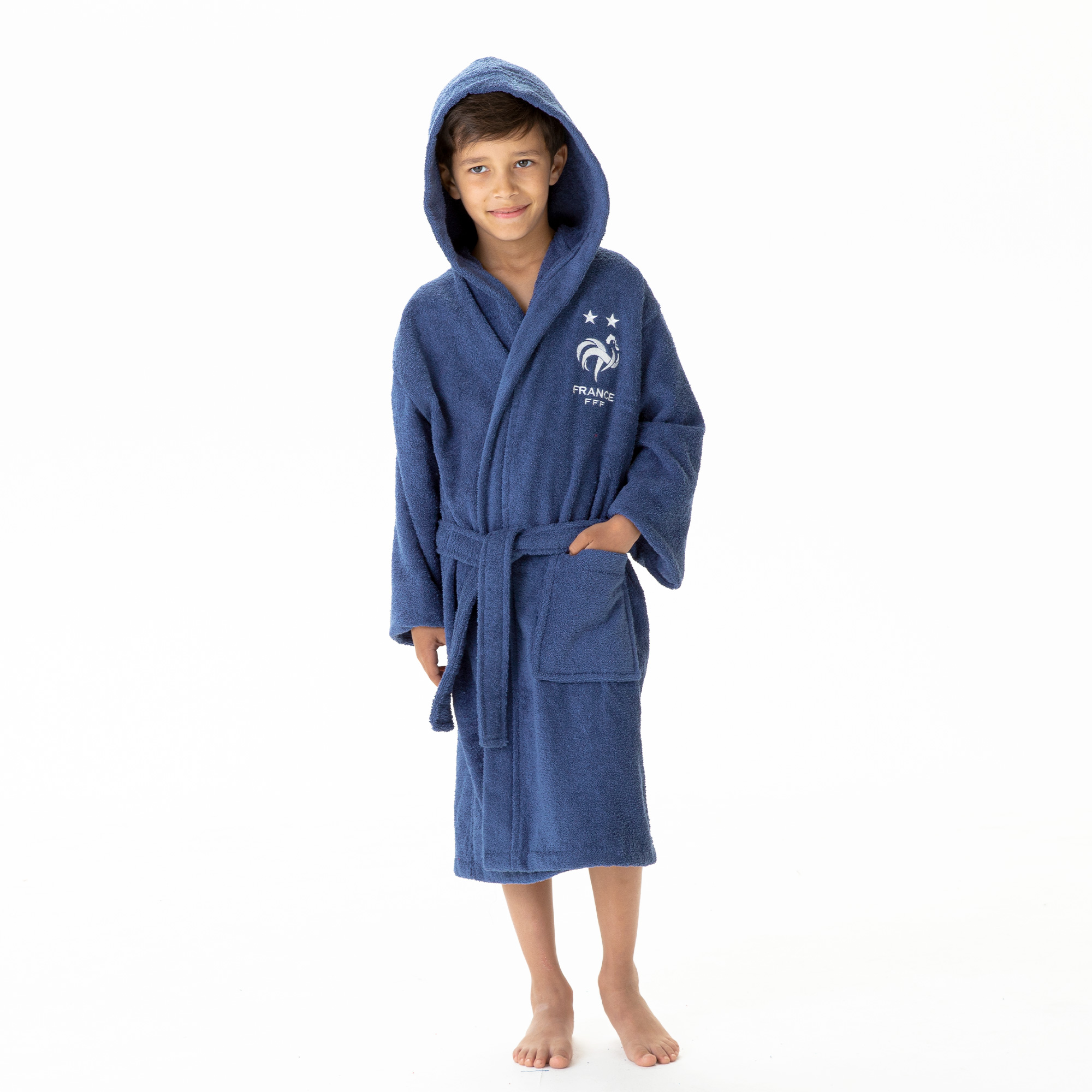 Peignoir enfant 100% coton, Équipe de France de Football CHAMPIONS, FFF