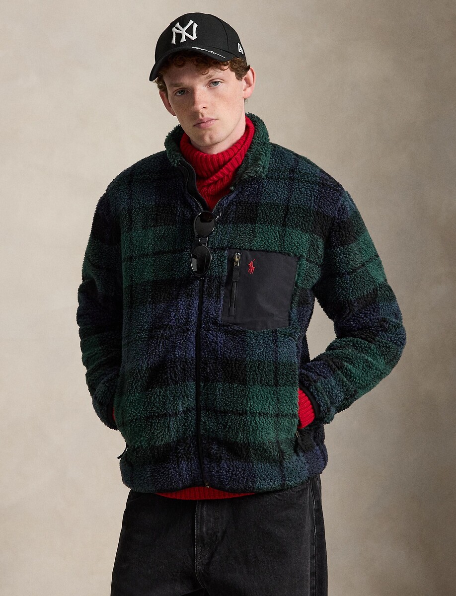 Sweat polaire, col montant, vintage, POLO RALPH LAUREN