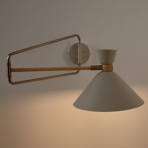 Richtbare wandlamp in metaal en rotan, Zoticus Ratan AM.PM image