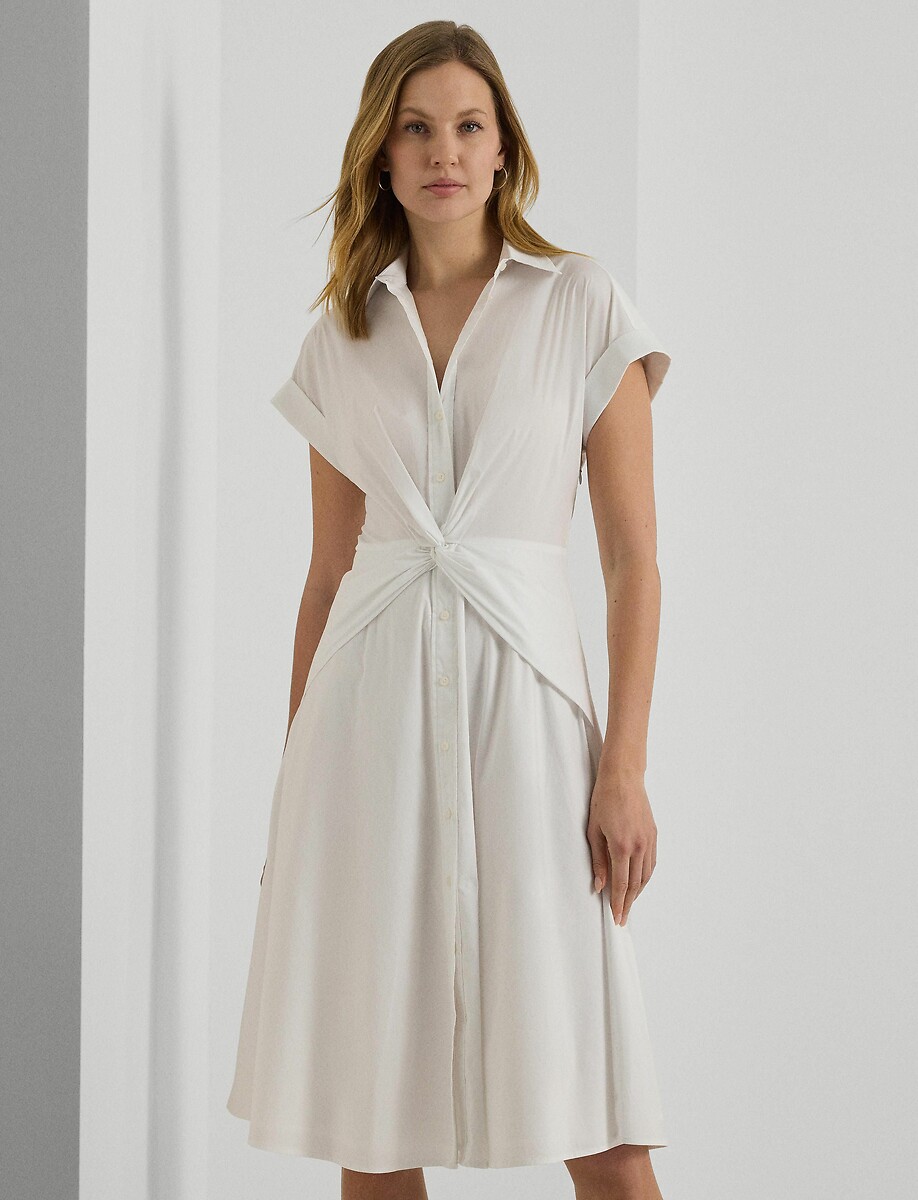 Short Sleeve Wrapover Dress, LAUREN RALPH LAUREN