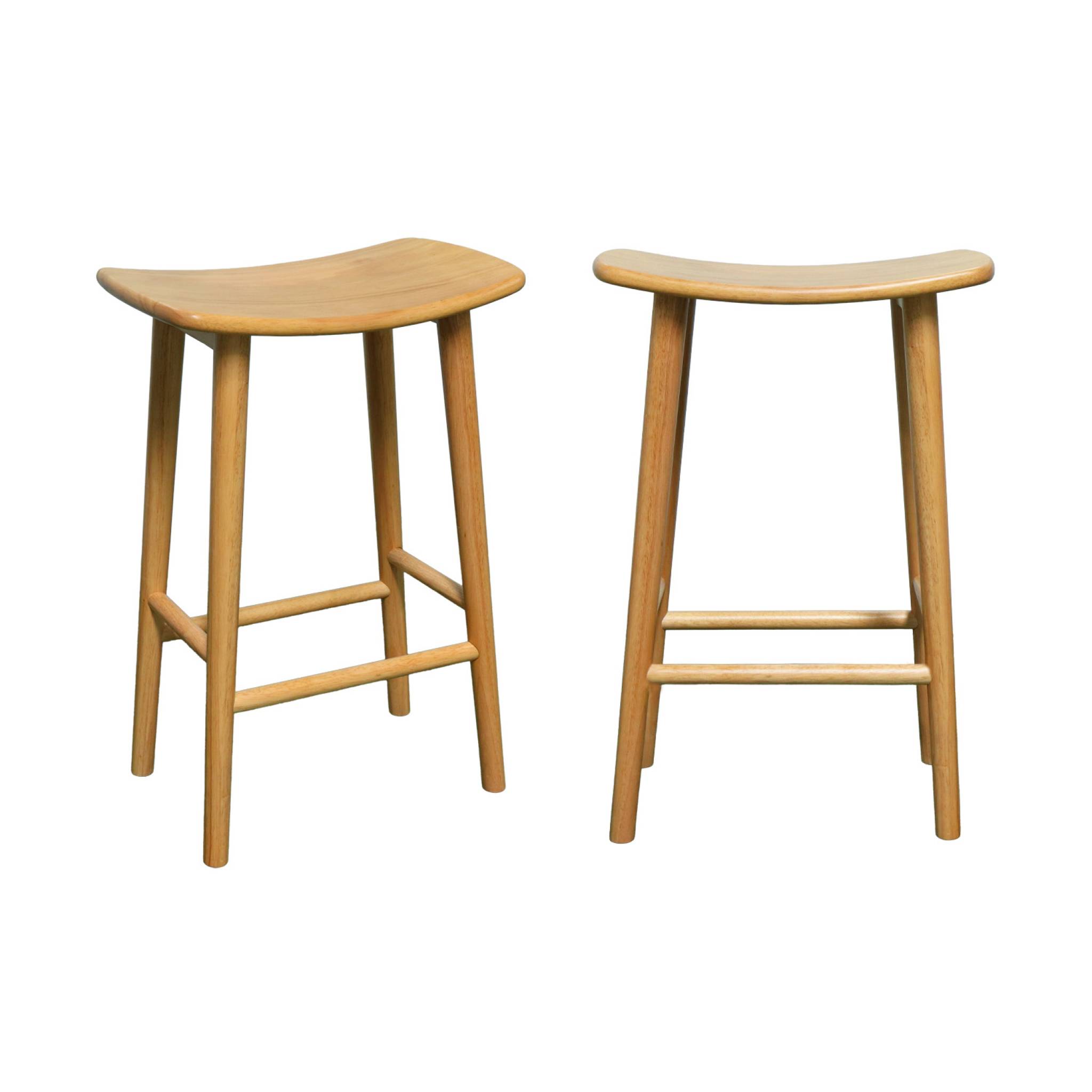 Tabouret de bar vintage bois d'hévéa 66cm (lot de 2) LOUNA, SWEEEK