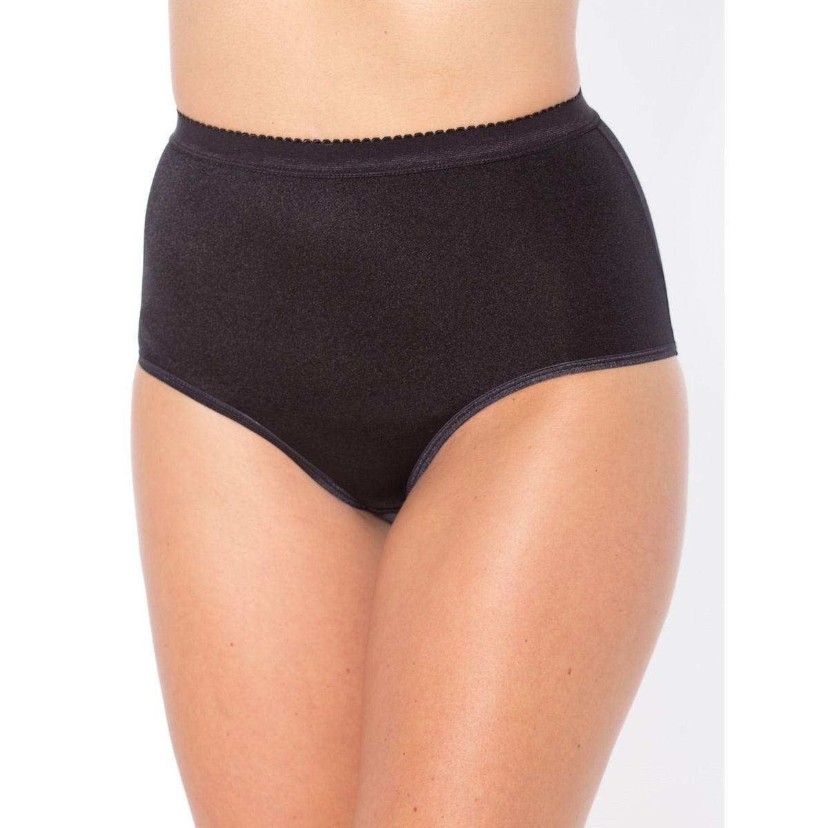 Lot De 3 Culottes Gainantes Taille Haute Femme BELLAVEZA - Coton Confort, Dentelle (Noir/Bleu/Gris)
