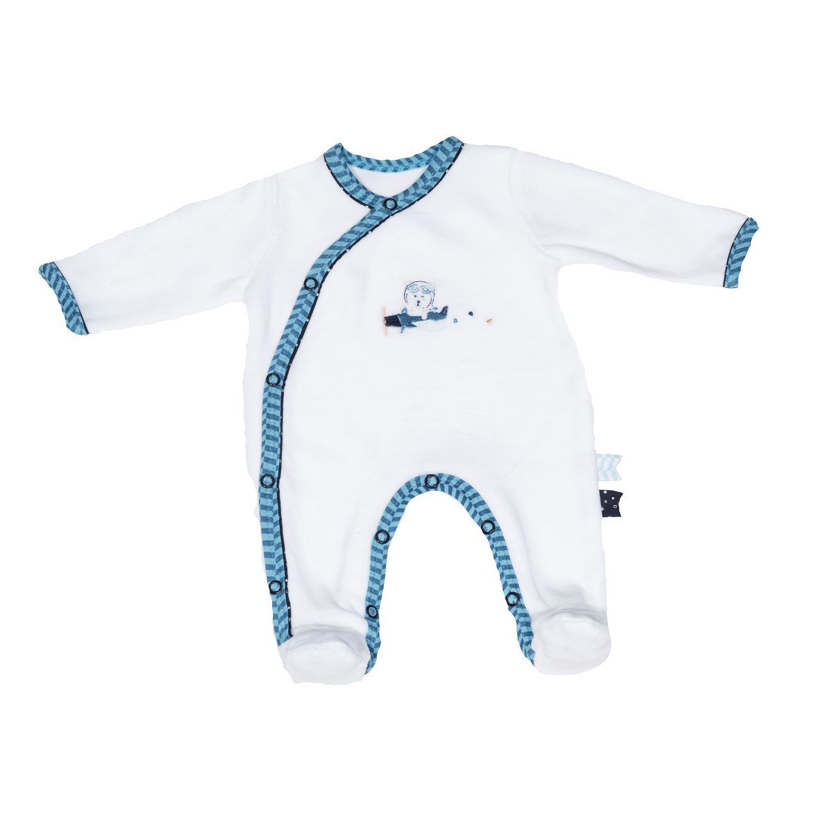 Pyjama bébé à manches longues en velours, SAUTHON