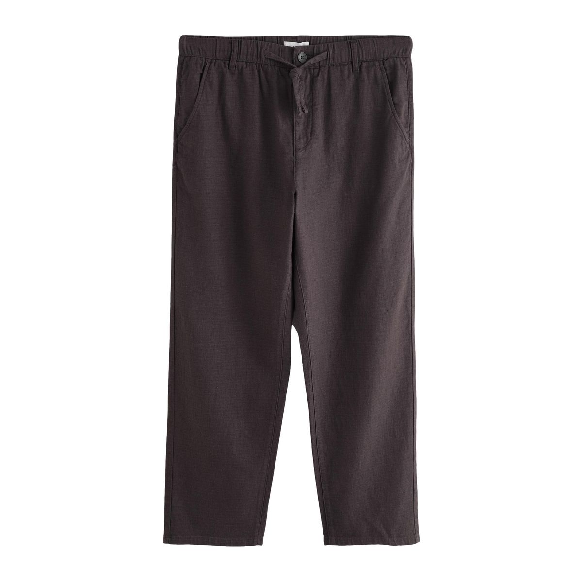 Pantalon texturé en lin avec taille élastique, NEXT
