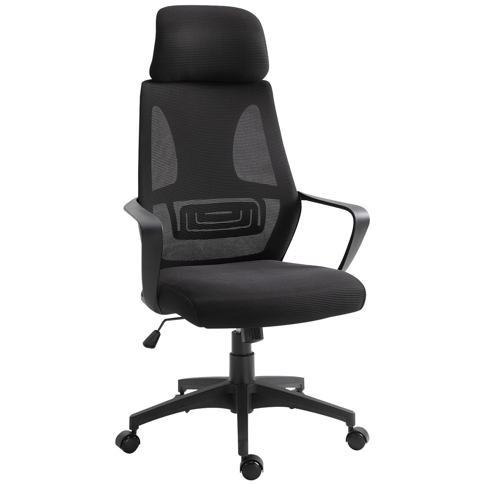 chaise de bureau Polyester Noir, HOMCOM