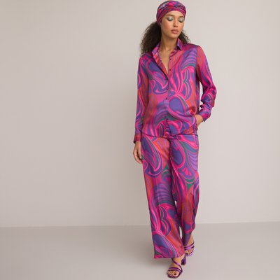 Recycled Wide Leg Trousers in Psychedelic Print, Length 31" LA REDOUTE COLLECTIONS