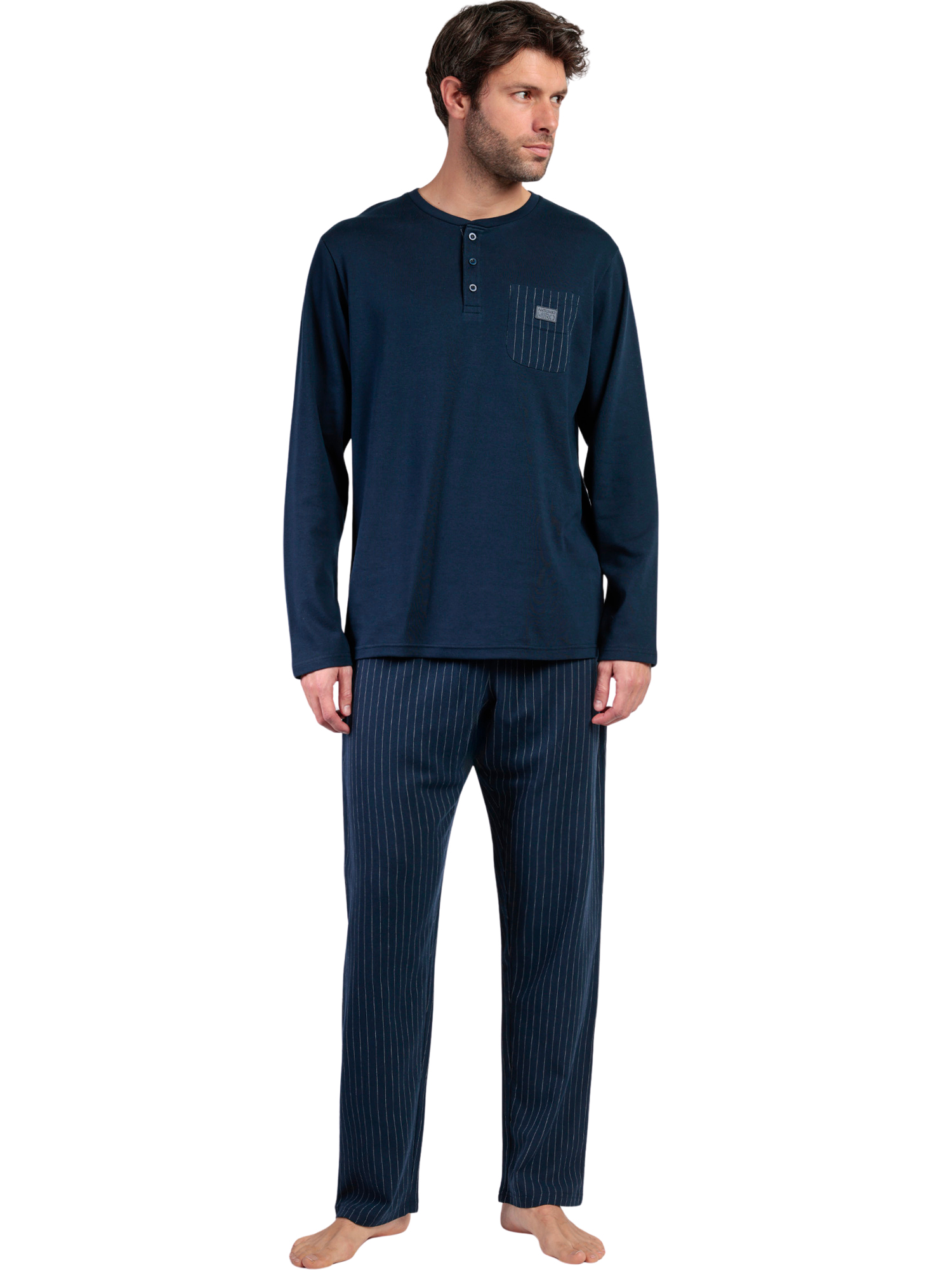 Pyjama pantalon polo manches longues Stripes Antonio Miro, ADMAS