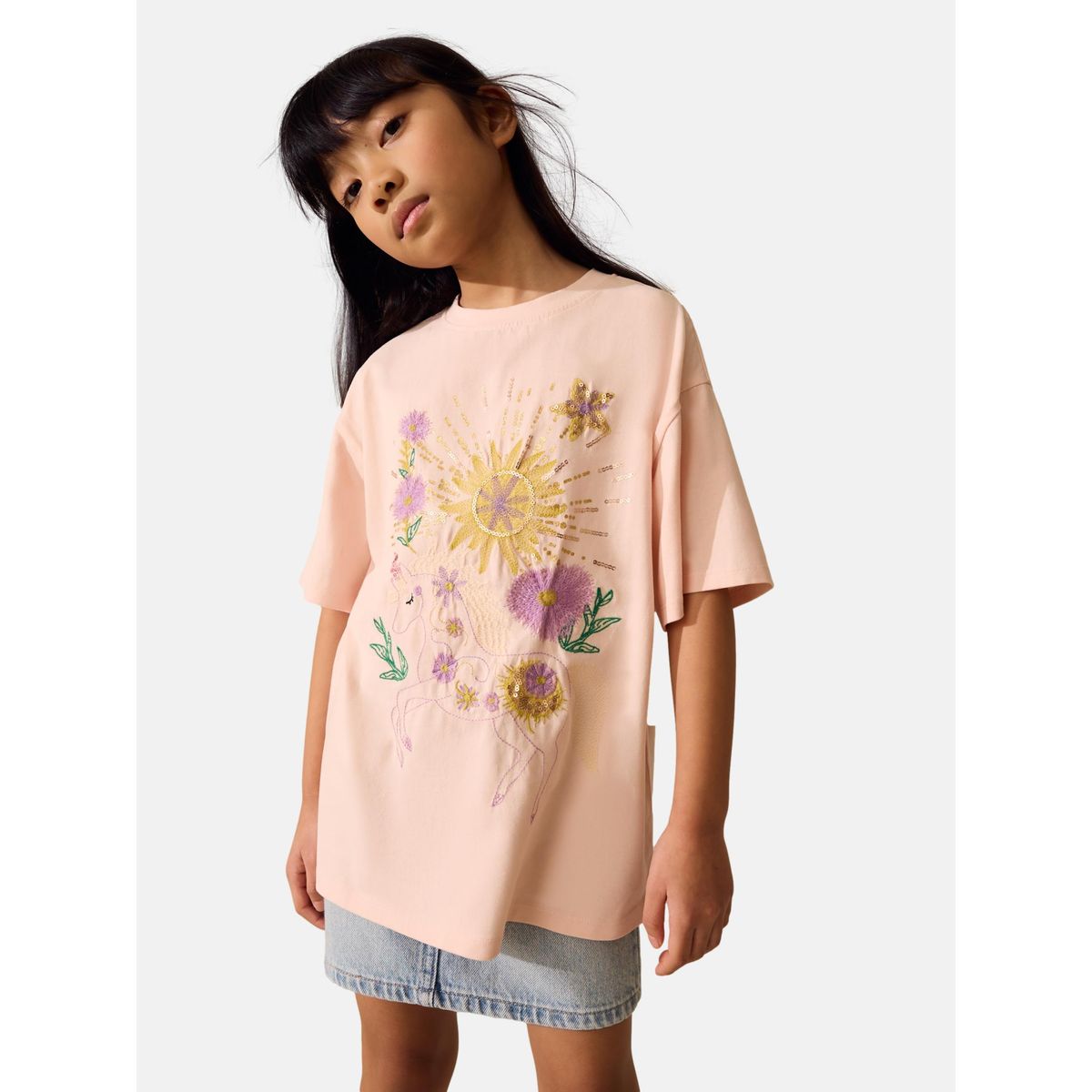 T-shirt oversize à sequins, NEXT