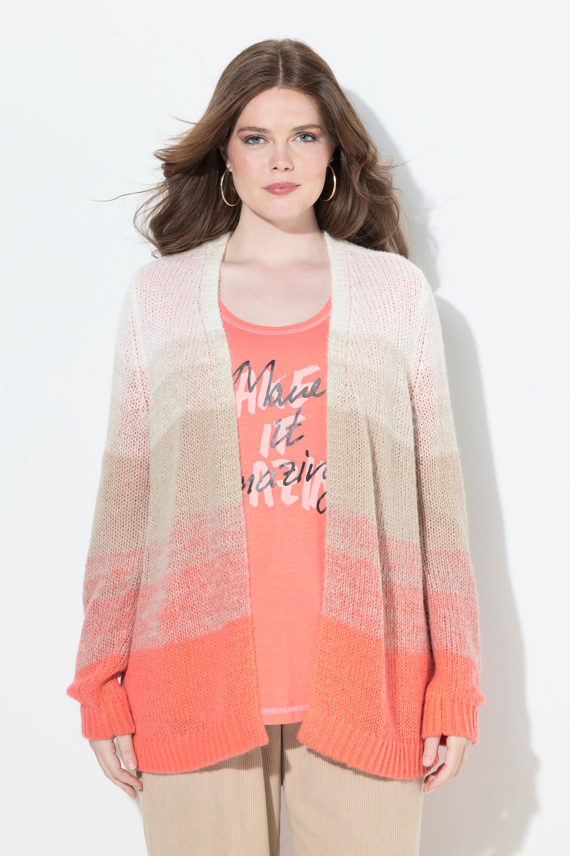 Cardigan encolure en V et manches longues, ULLA POPKEN