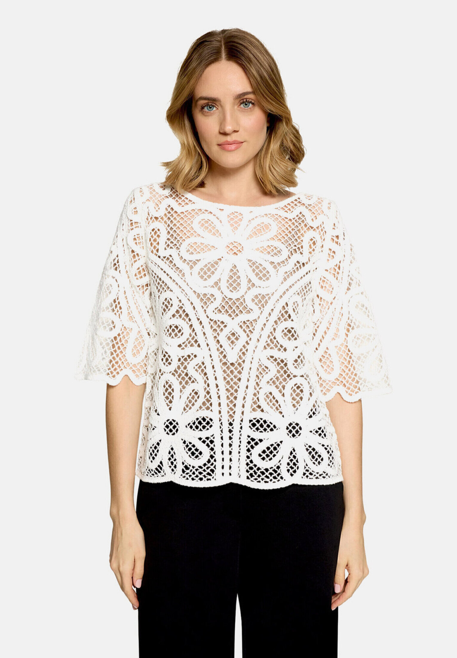 Pull-over en maille ajourée à encolure bateau, BETTY BARCLAY