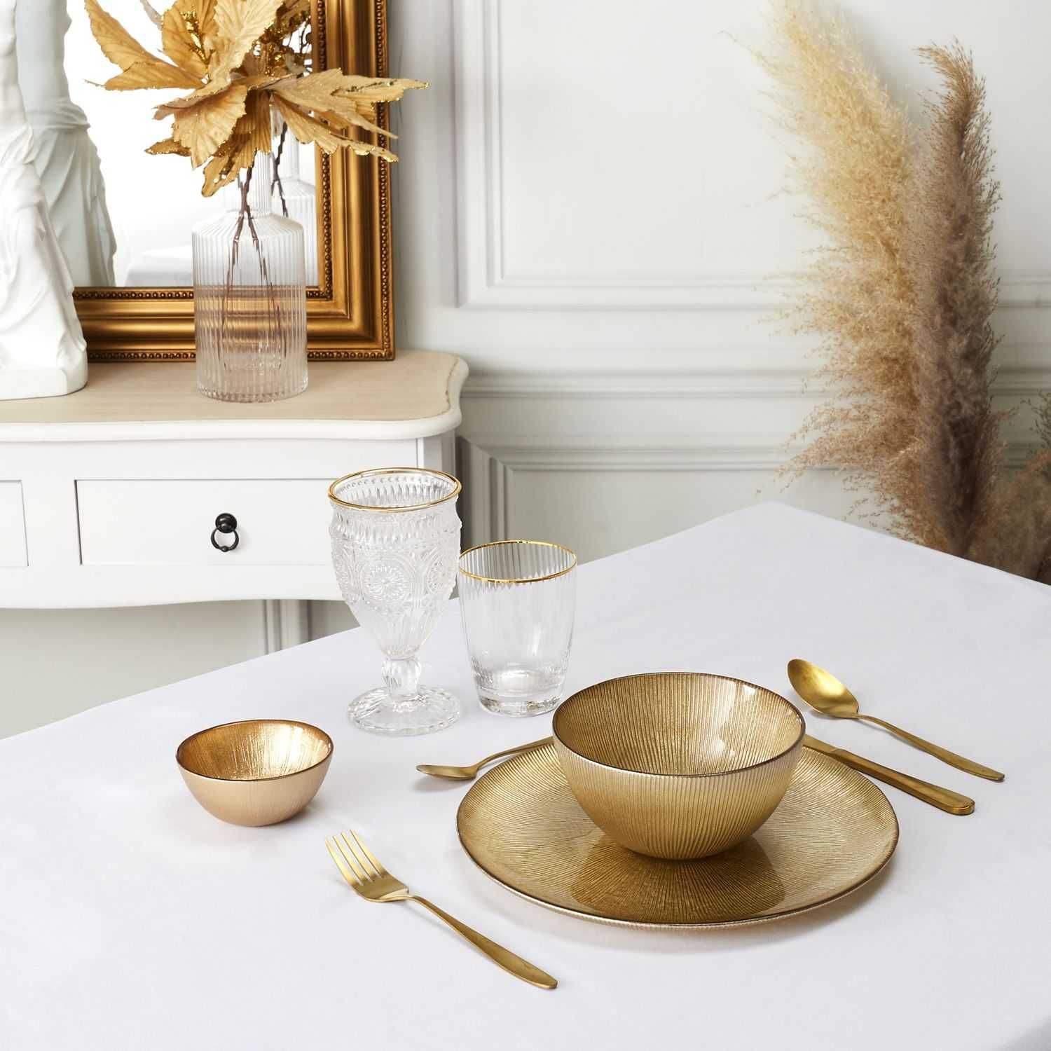 Assiette à Bougie 8cm Intérieur NKlaus Laiton Doré Poli Avec Pieds - Décoration Élégante