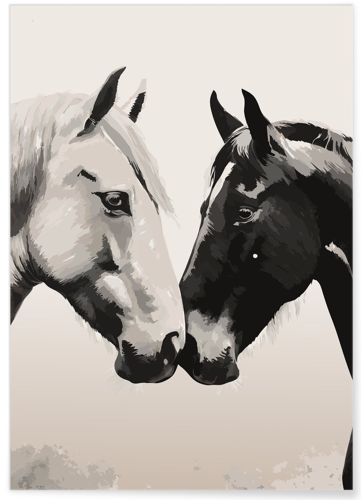 Affiche Chevaux tendres museaux, L'AFFICHERIE