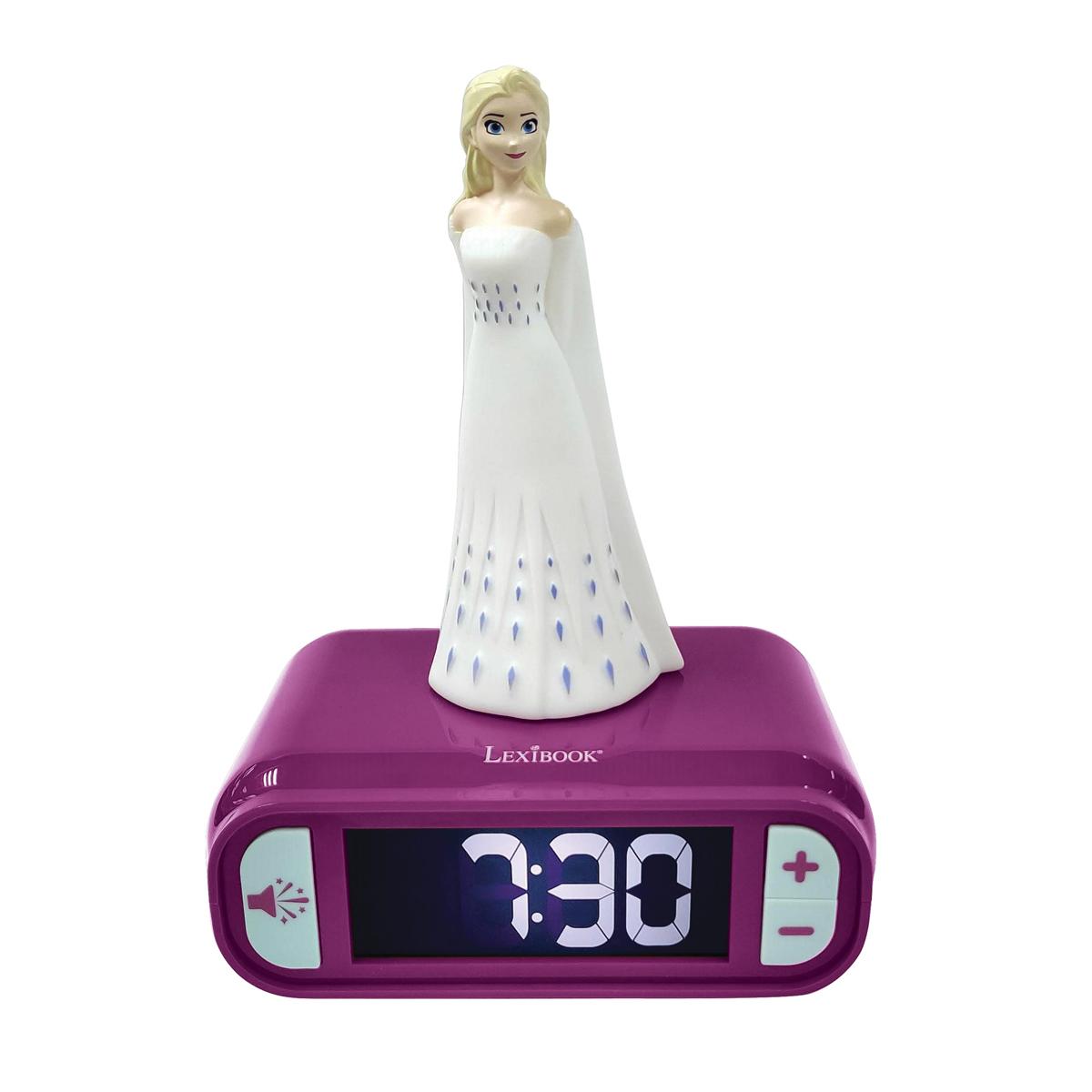 Réveil avec Veilleuse en 3D design Reine des Neiges Elsa, LEXIBOOK