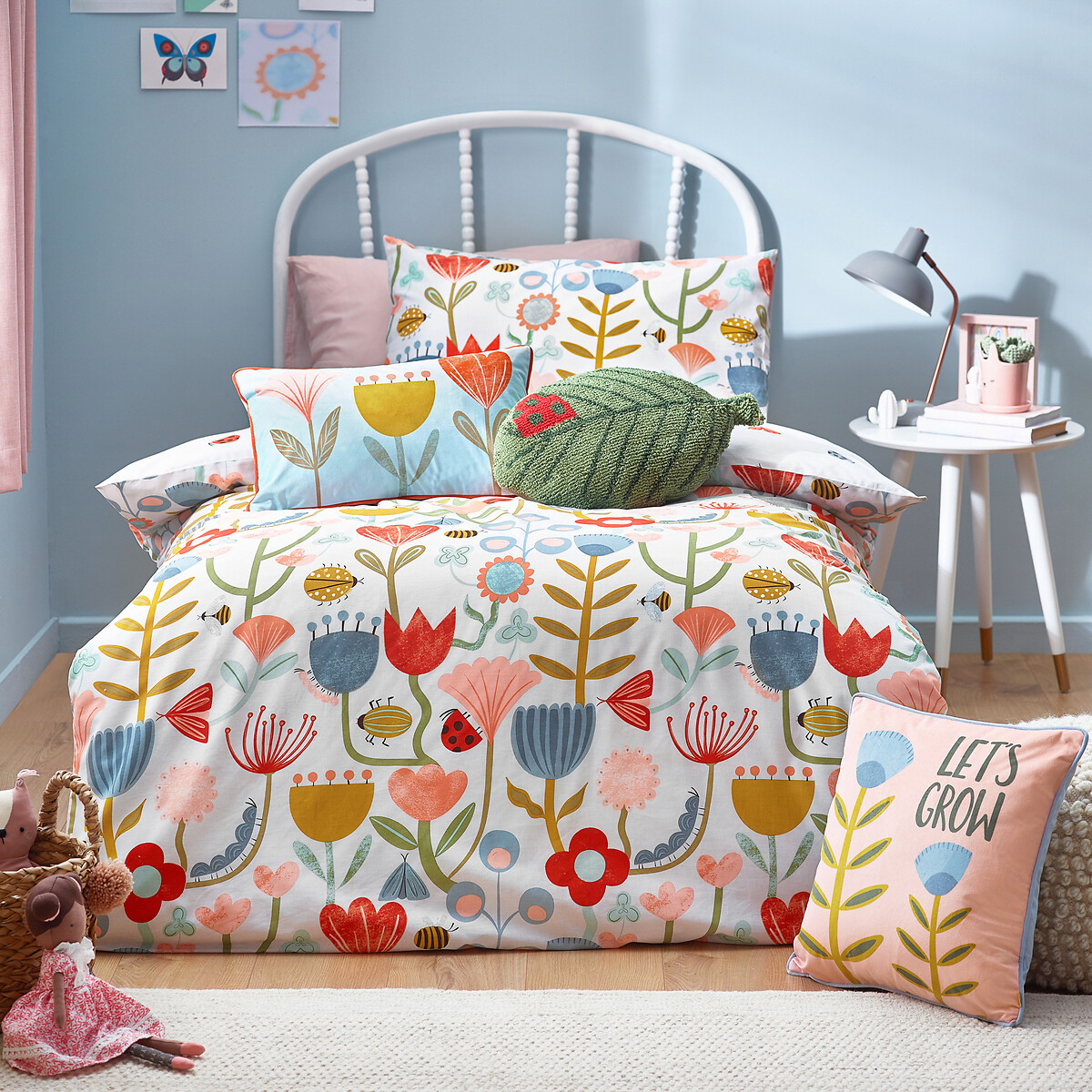 Little nature floral duvet cover and pillowcase set, multi-coloured ...