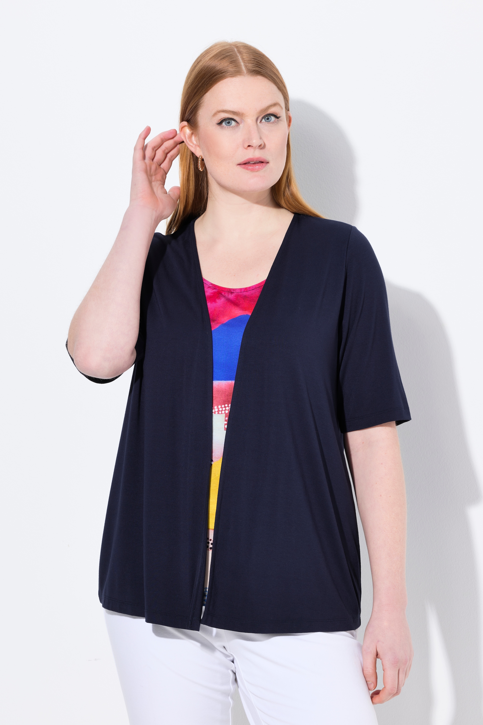 T-shirt 2-en-1. Décolleté rond et manches, ULLA POPKEN