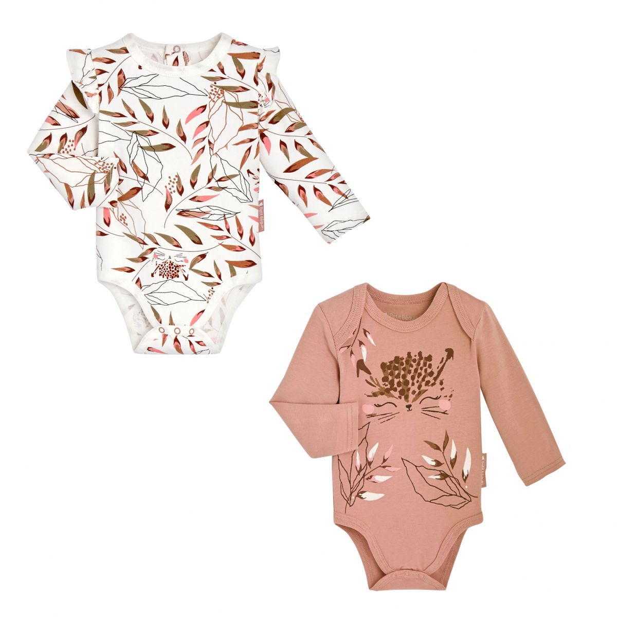 Lot De 2 Bodies Bebe Manches Longues Contenant Du Coton Bio Polene Terracotta Petit Beguin La Redoute