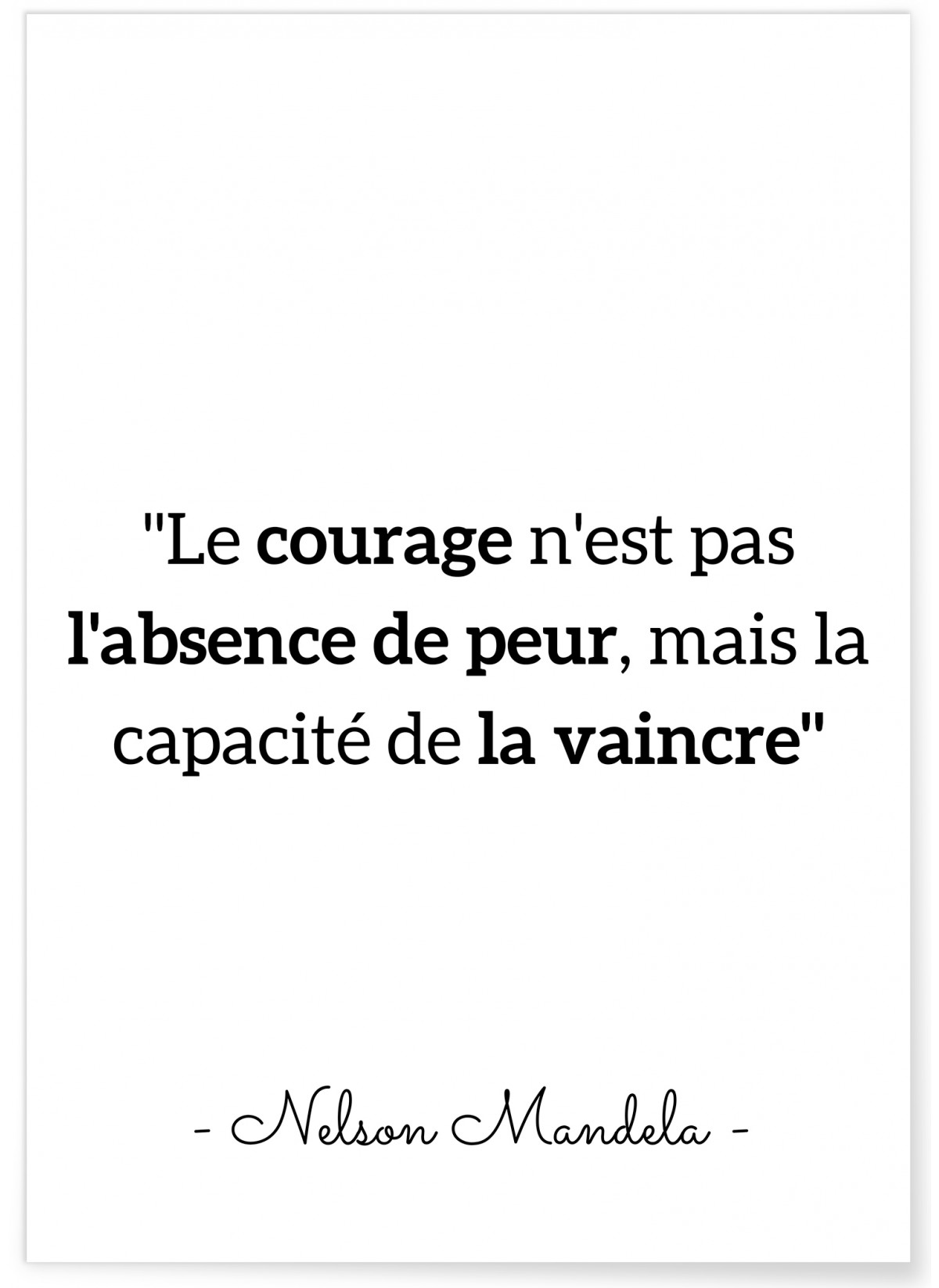 Affiche Mandela 'Le courage...', L'AFFICHERIE