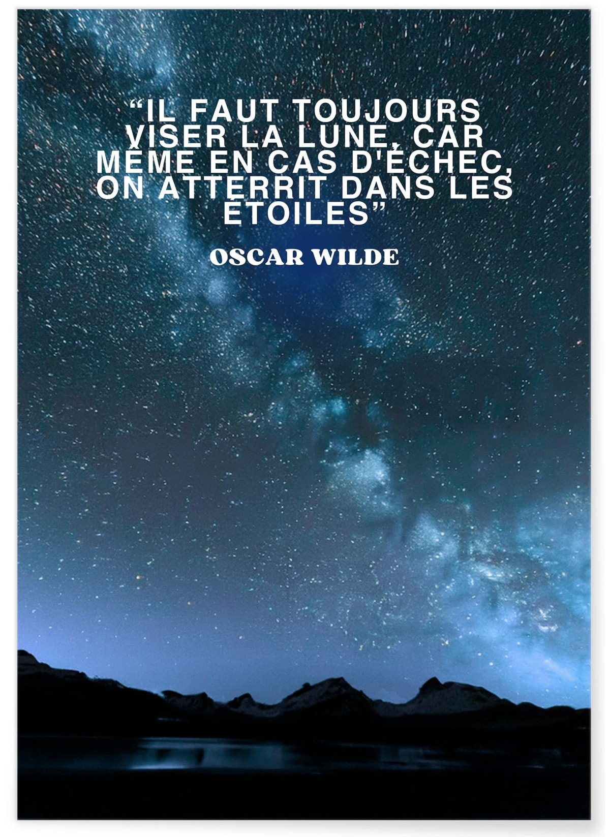 Affiche Motivation Viser la Lune - Oscar Wilde, L'AFFICHERIE