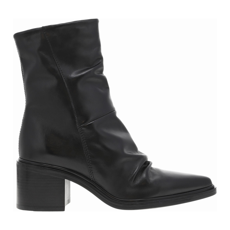Bottes en cuir bordeaux avec semelle à talon décroché moyen et à zip, MJUS