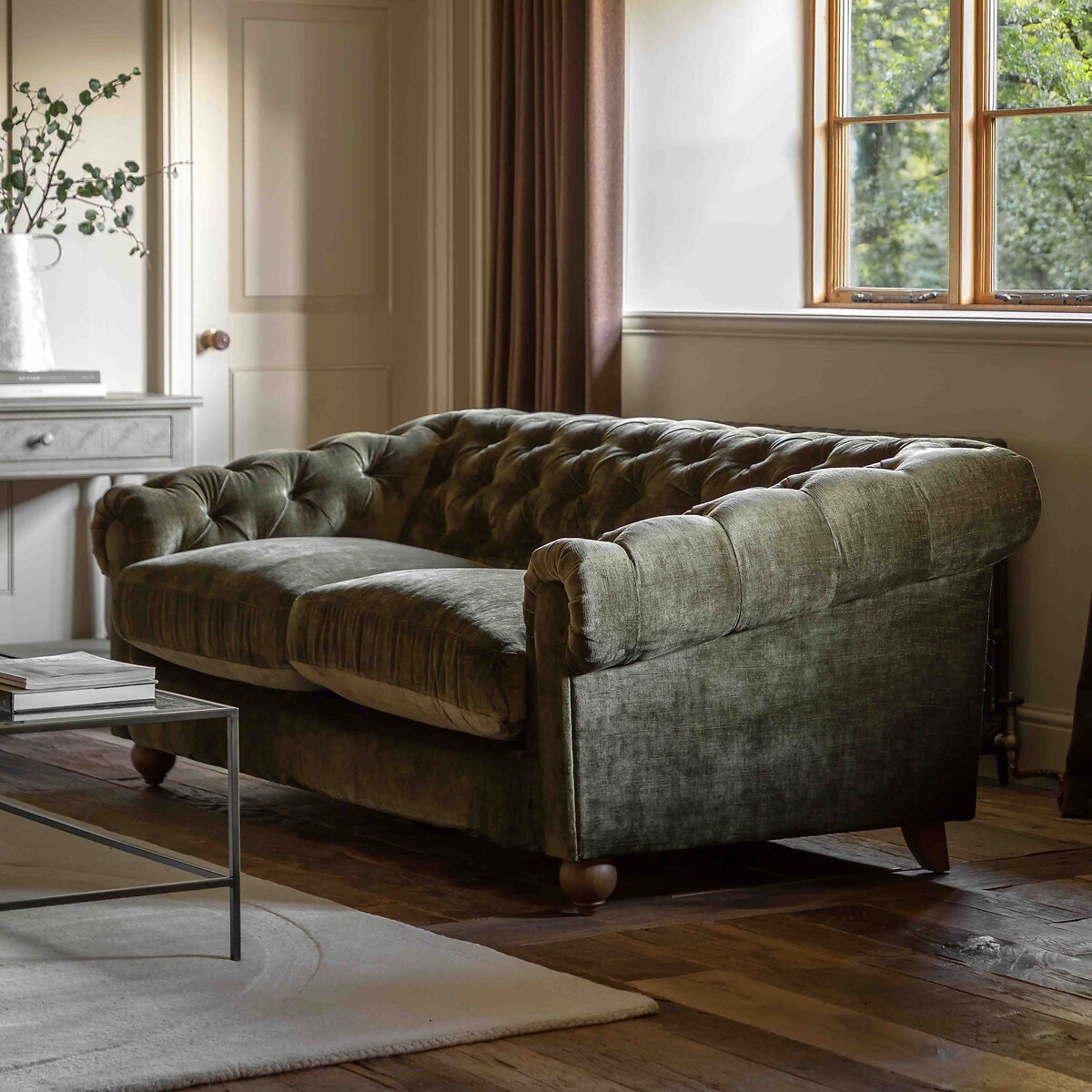 Charter Chenille Button-Back 3-Seater Sofa, ÉDITÉ