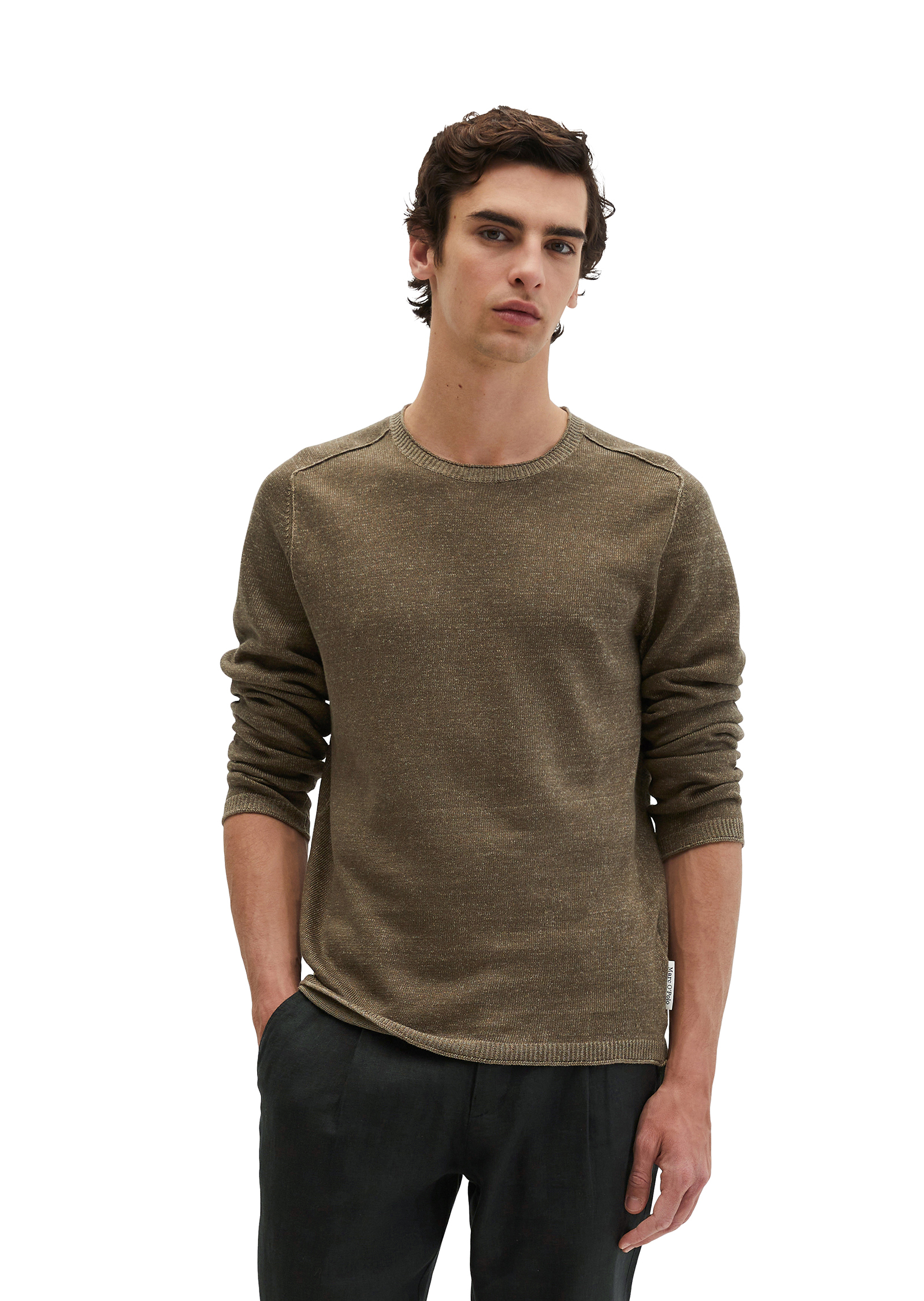 Pull-over regular en coton bio et en lin, MARC O'POLO