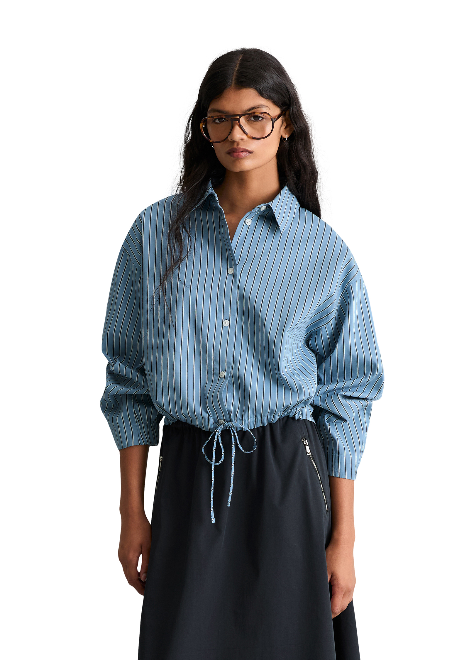 Blouse à rayures oversized en popeline Papertouch, MARC O’POLO DENIM