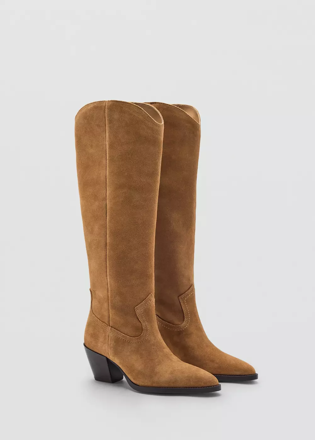 Bottes suède talon bloc, MANGO