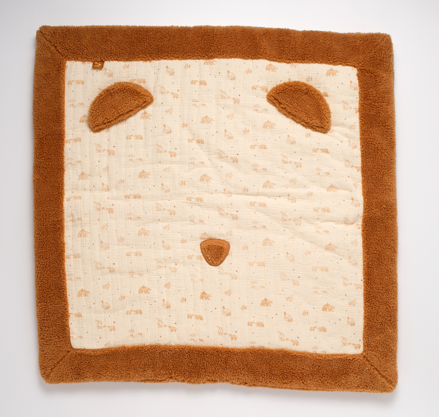 Grand tapis de jeu en double gaze de coton et sherpa, SAUTHON