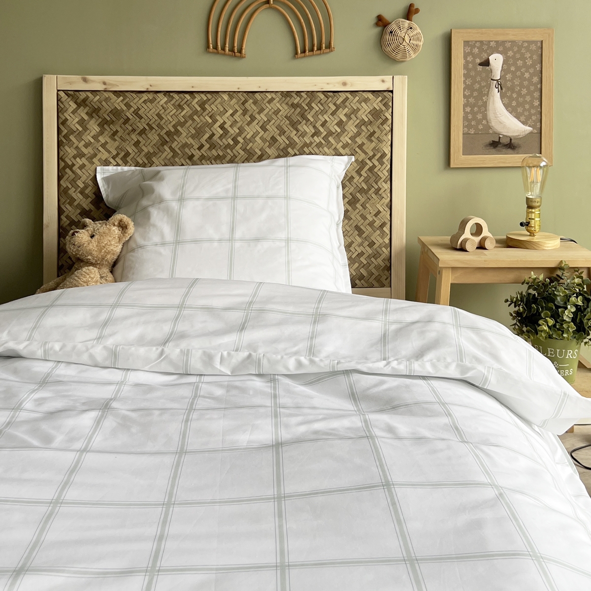 Parure de couette 1 personne coton bio MARCEAU, LITTLE CREVETTE