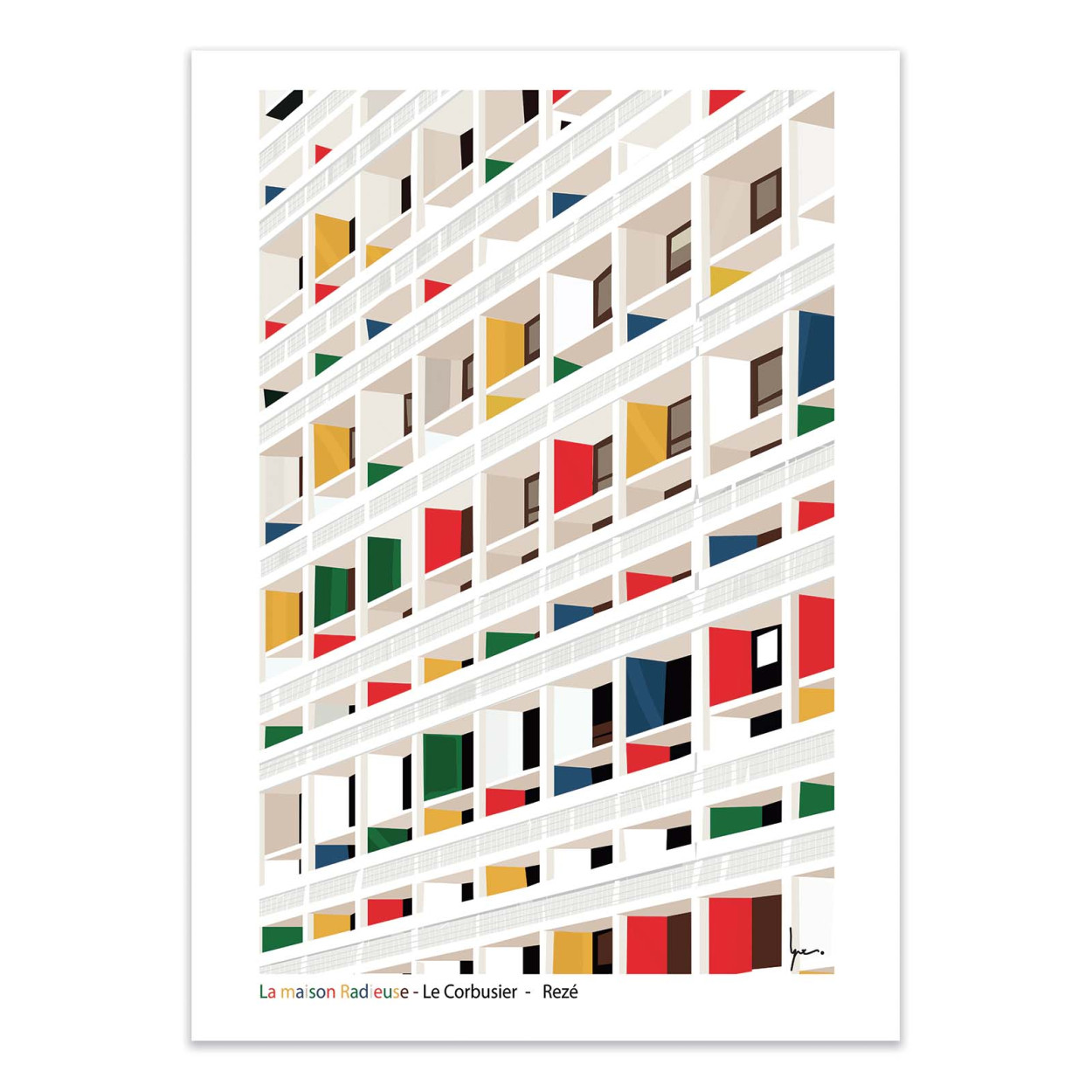 Affiche d'art - La cité radieuse - LPX Illustration, WALL EDITIONS