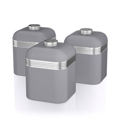 Retro Set of 3 Canisters Grey SWAN