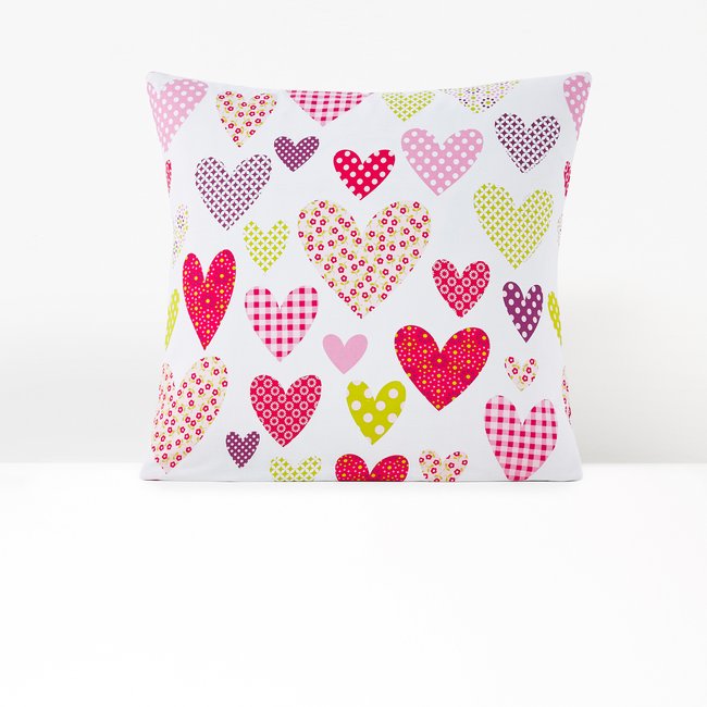Freedom Heart Child's Heart Print 100% Cotton Pillowcase, pink/green/white, SO'HOME