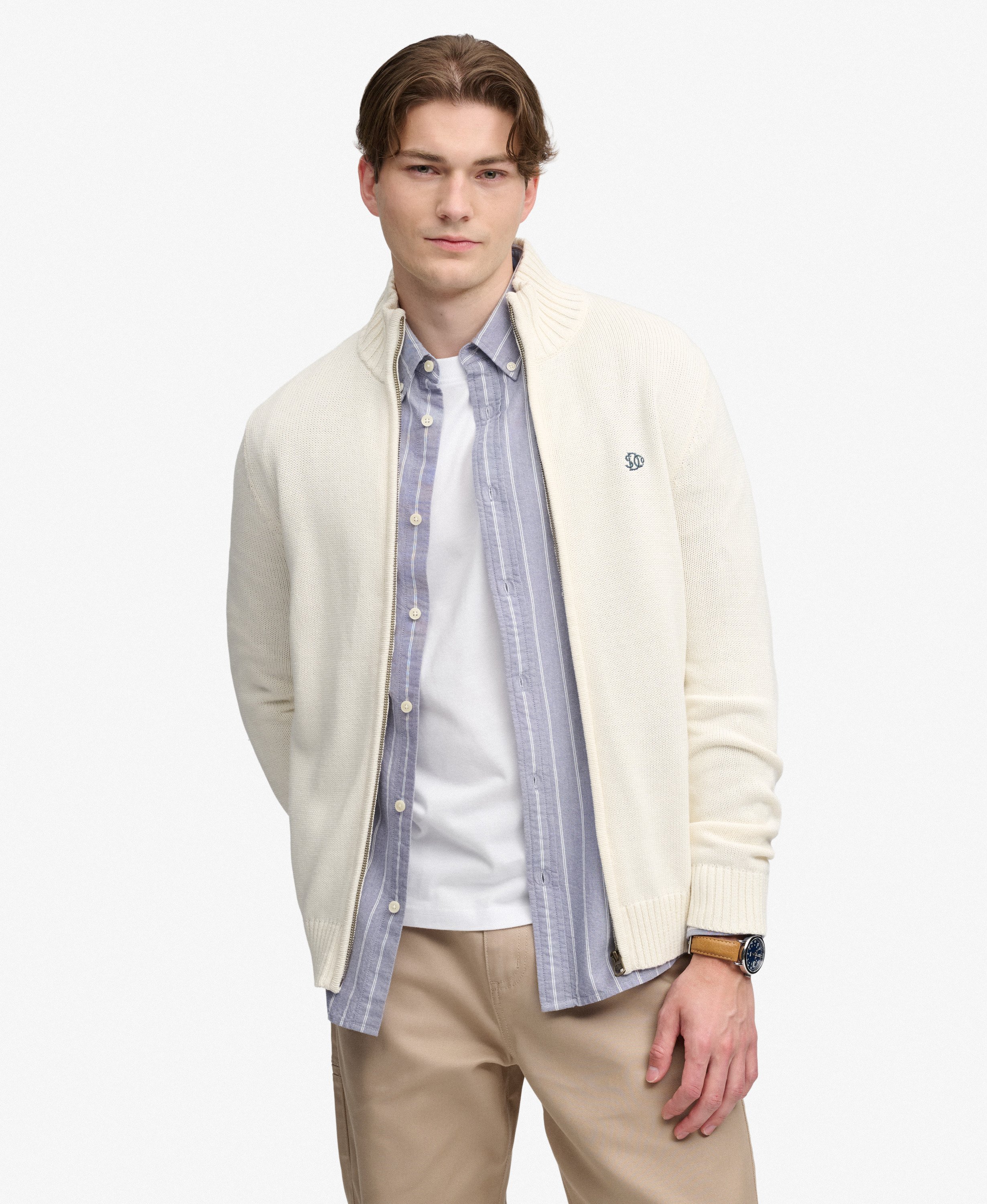 Pull en maille à fermeture éclair, SUPERDRY