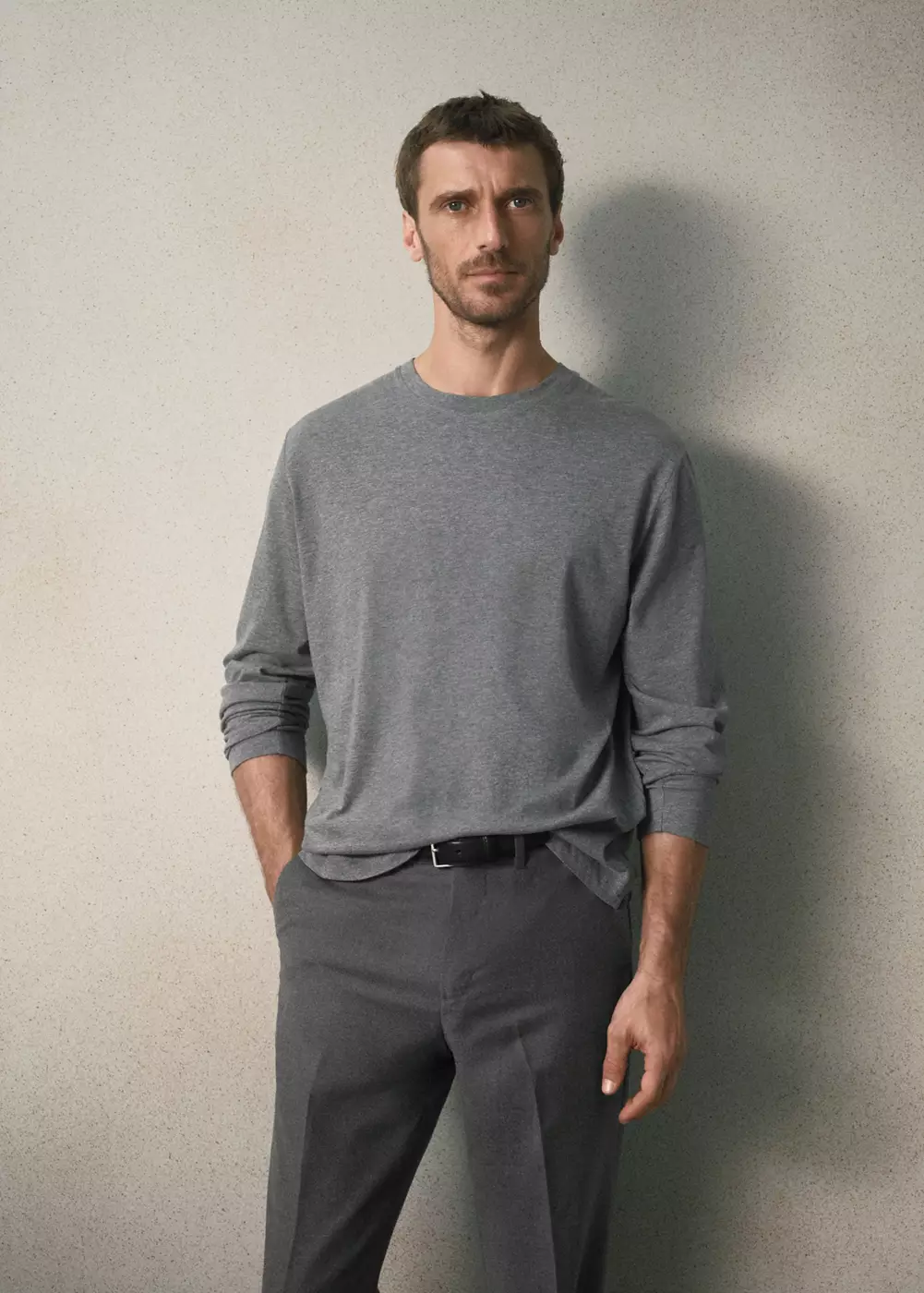 T-shirt coton mélangé cachemire regular fit, MANGO MAN