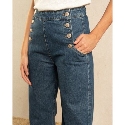 60s straight-leg jeans met hoge taille, matrozenstijl GRACE AND MILA
